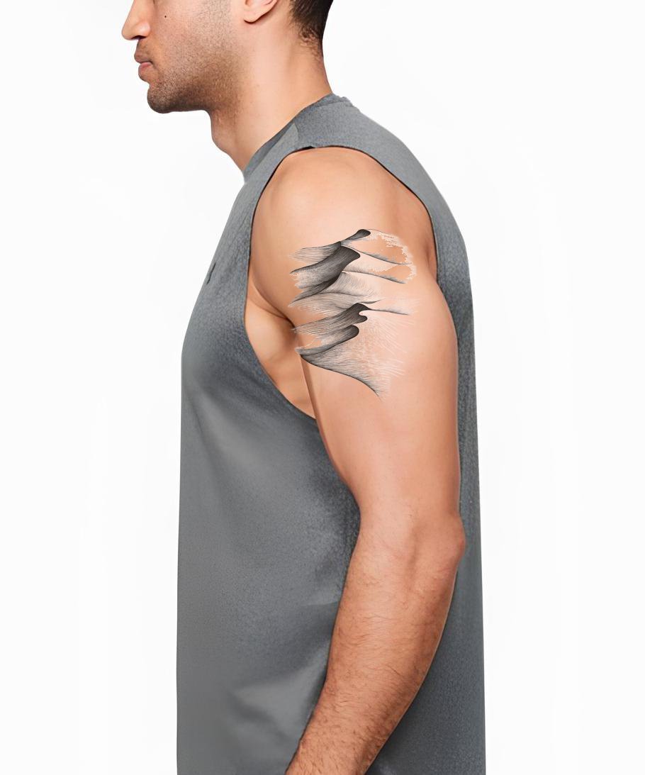 Flowing Desert Dunes Tattoo Illustration