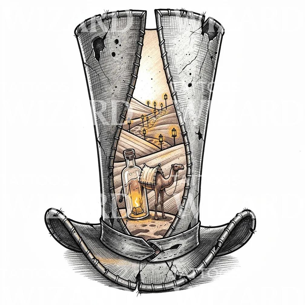 Desert Hat Portal Tattoo Design