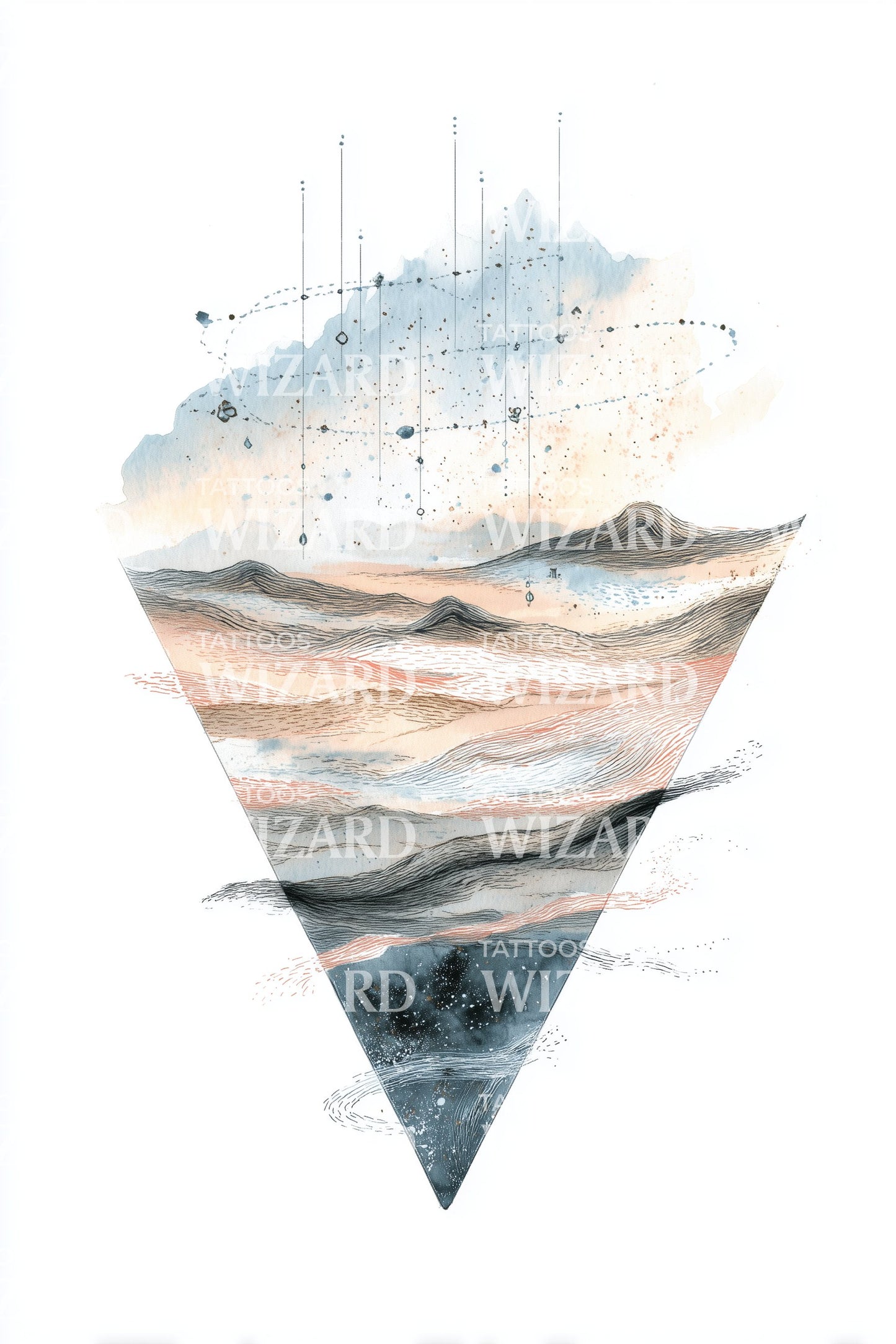 Desert Ridge Geometry Tattoo Design