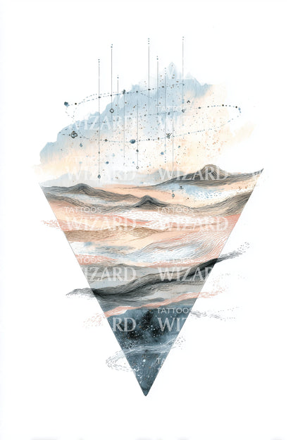 Desert Ridge Geometry Tattoo Design