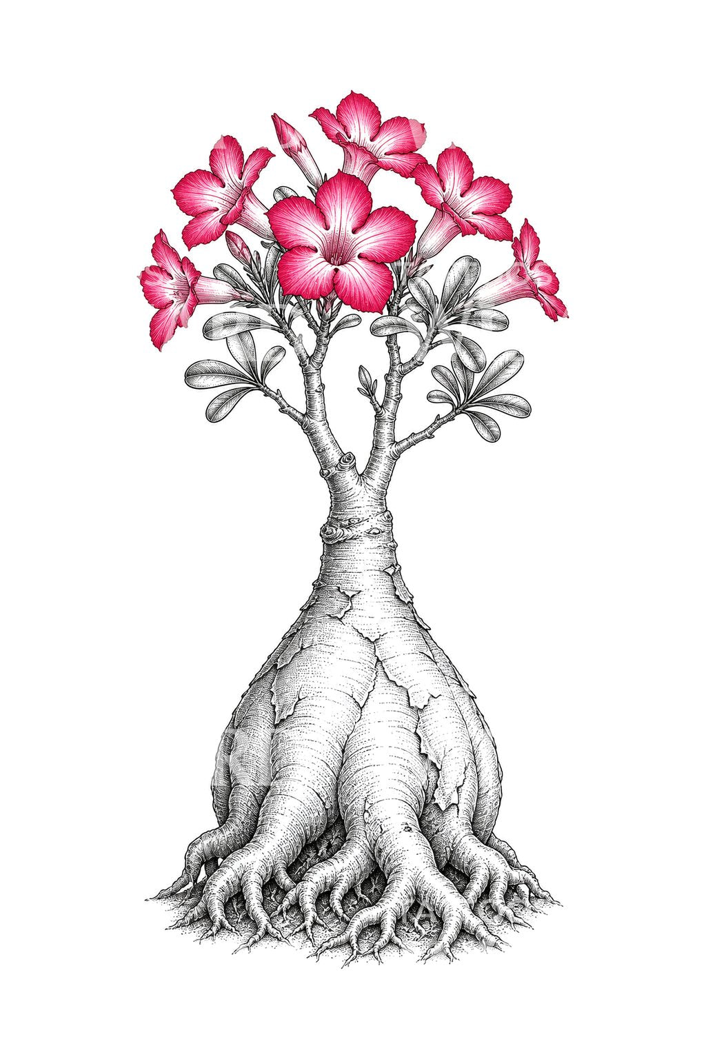 Projekt tatuażu Desert Rose Adenium