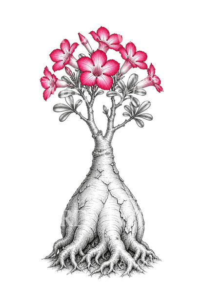 Projekt tatuażu Desert Rose Adenium