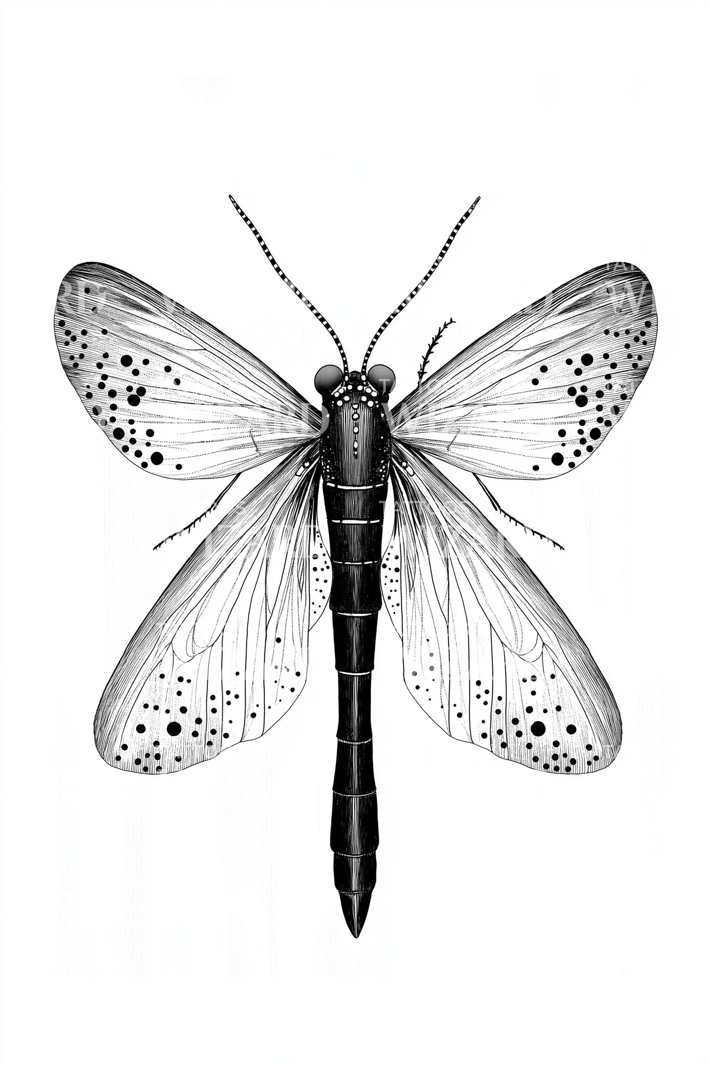 Detailed Cicada Wings Tattoo Illustration