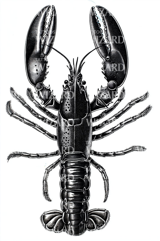 Detailed Lobster Tattoo Design