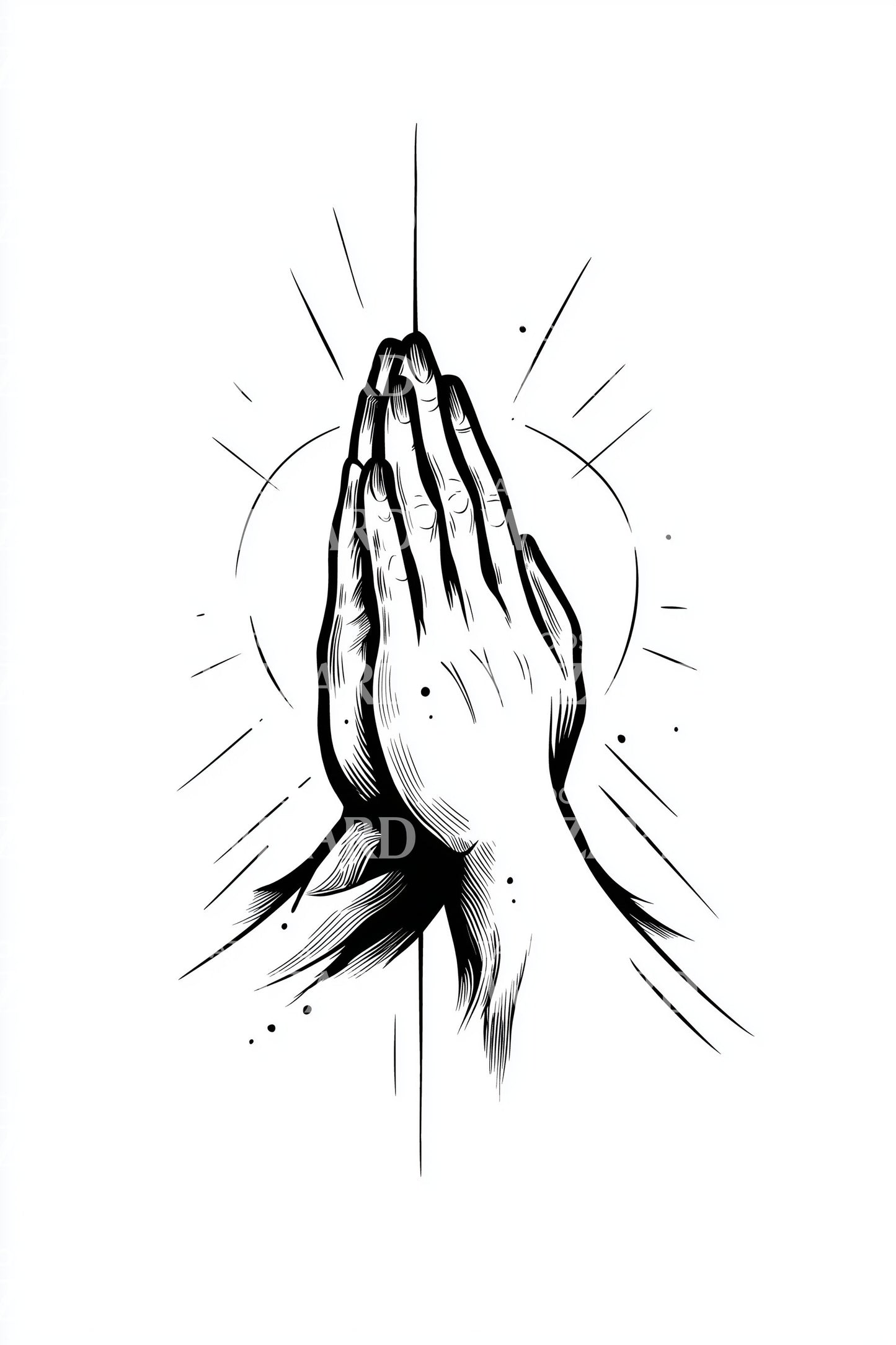 Devotional Praying Hands Tattoo Design