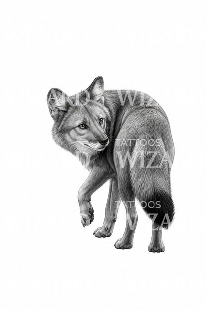Dhole Wild Dog Tattoo Design