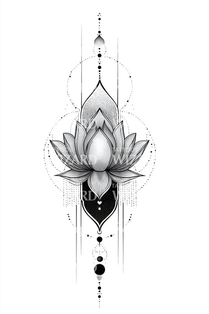 钻石轴莲花纹身设计