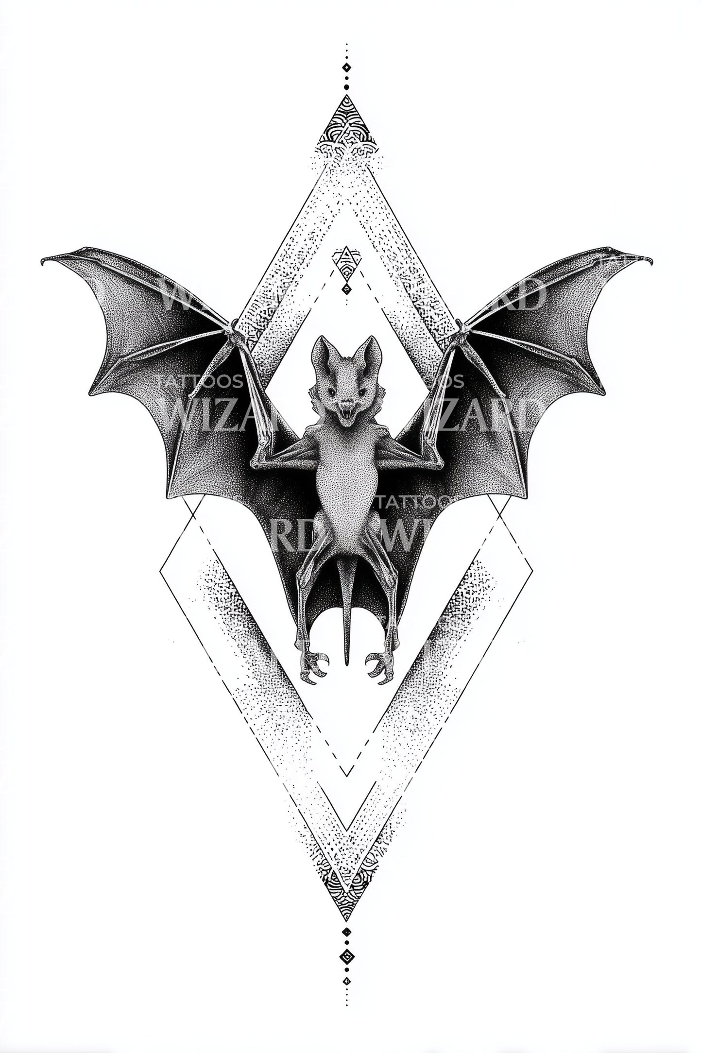 Diamond Bat Sigil Tattoo Idea