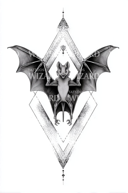 Diamond Bat Sigil Tattoo Idea