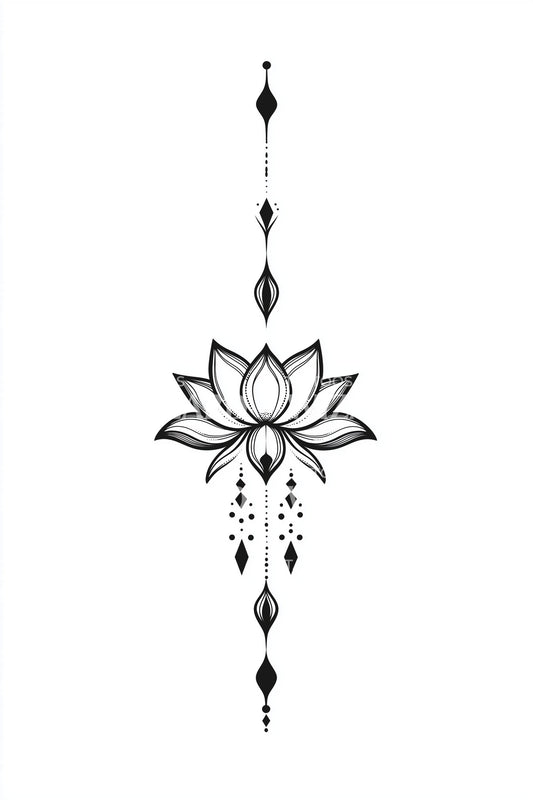Diamanten Lotus Uitlijning Tatoeage Ontwerp