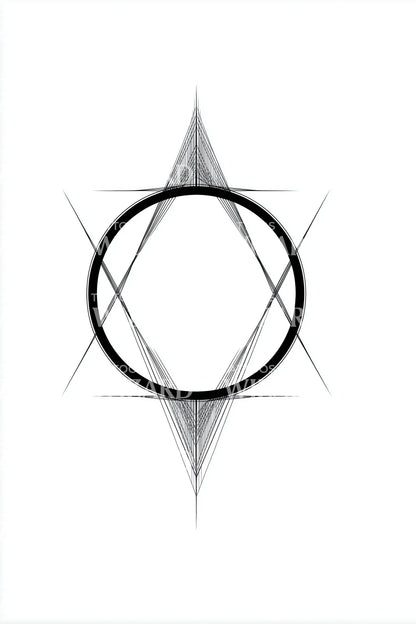 Design de Tatuagem Anel Órbita de Diamante