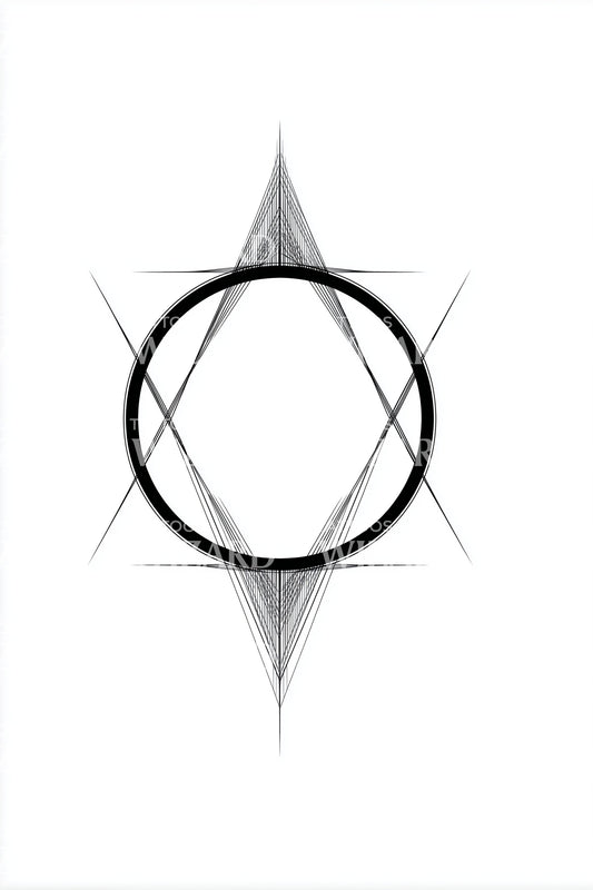Diamanten Orbit Ring Tatoeage Ontwerp