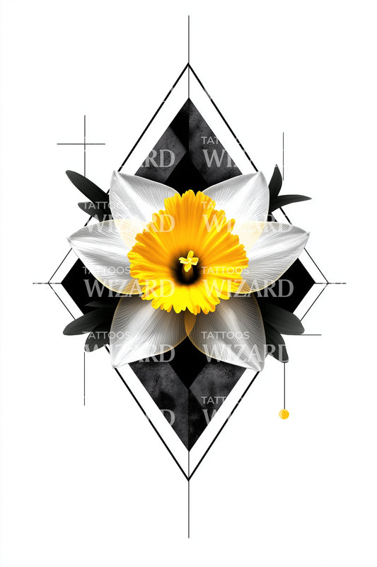 Diamond Prism Daffodil Tattoo Idea
