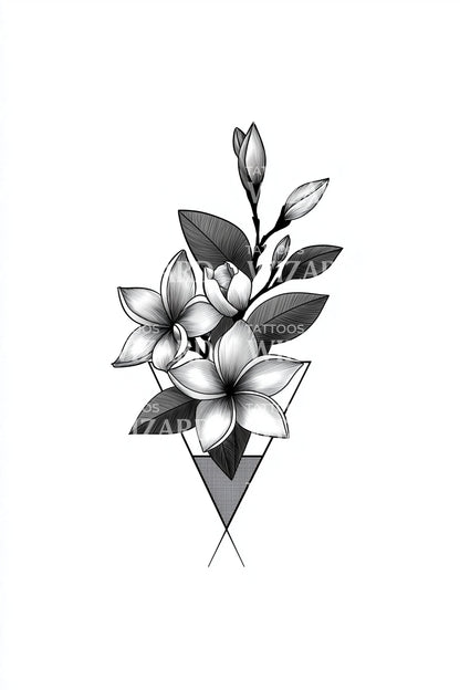 Diamond Tip Jasmine Tattoo Design