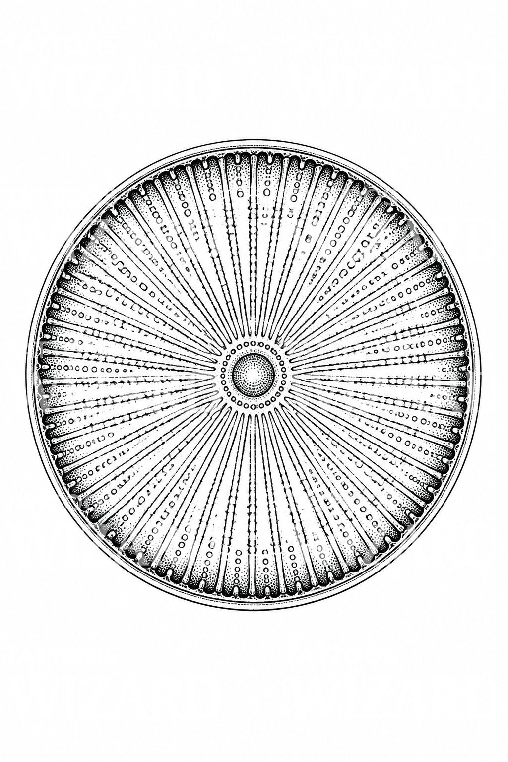 Radiale Kieselalgen-Mandala-Tattooillustration