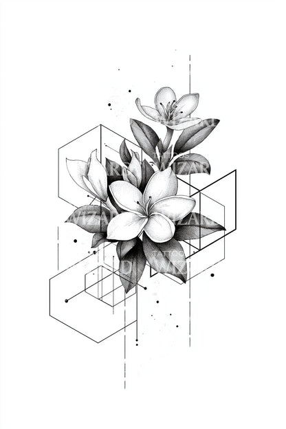 Dimensionell Magnolia Spray Tatuering Idé