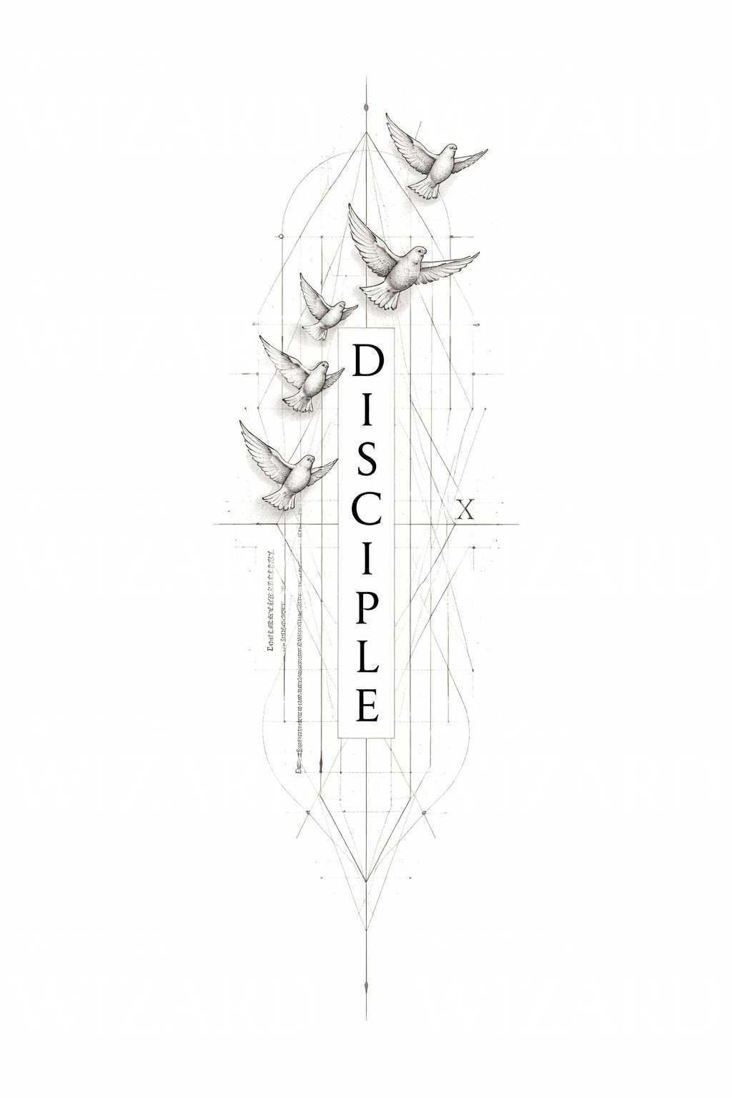 Disciple Dove Geometry Tattoo Design