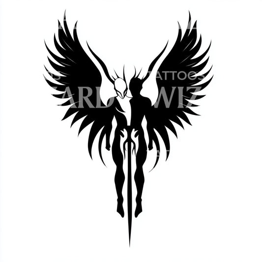 Divided Between Angel & Demon Tattoo Idea