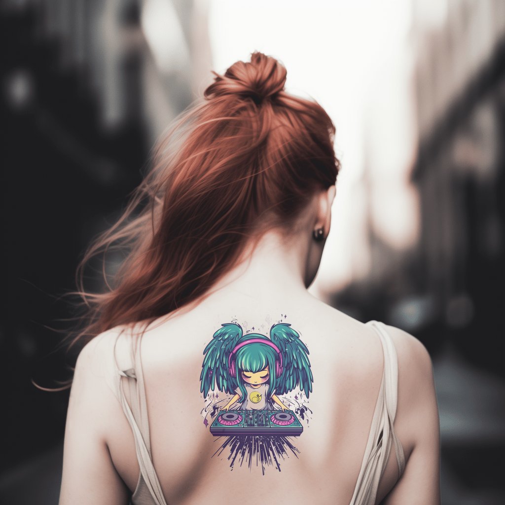 DJ Angel Faith Tattoo Illustration