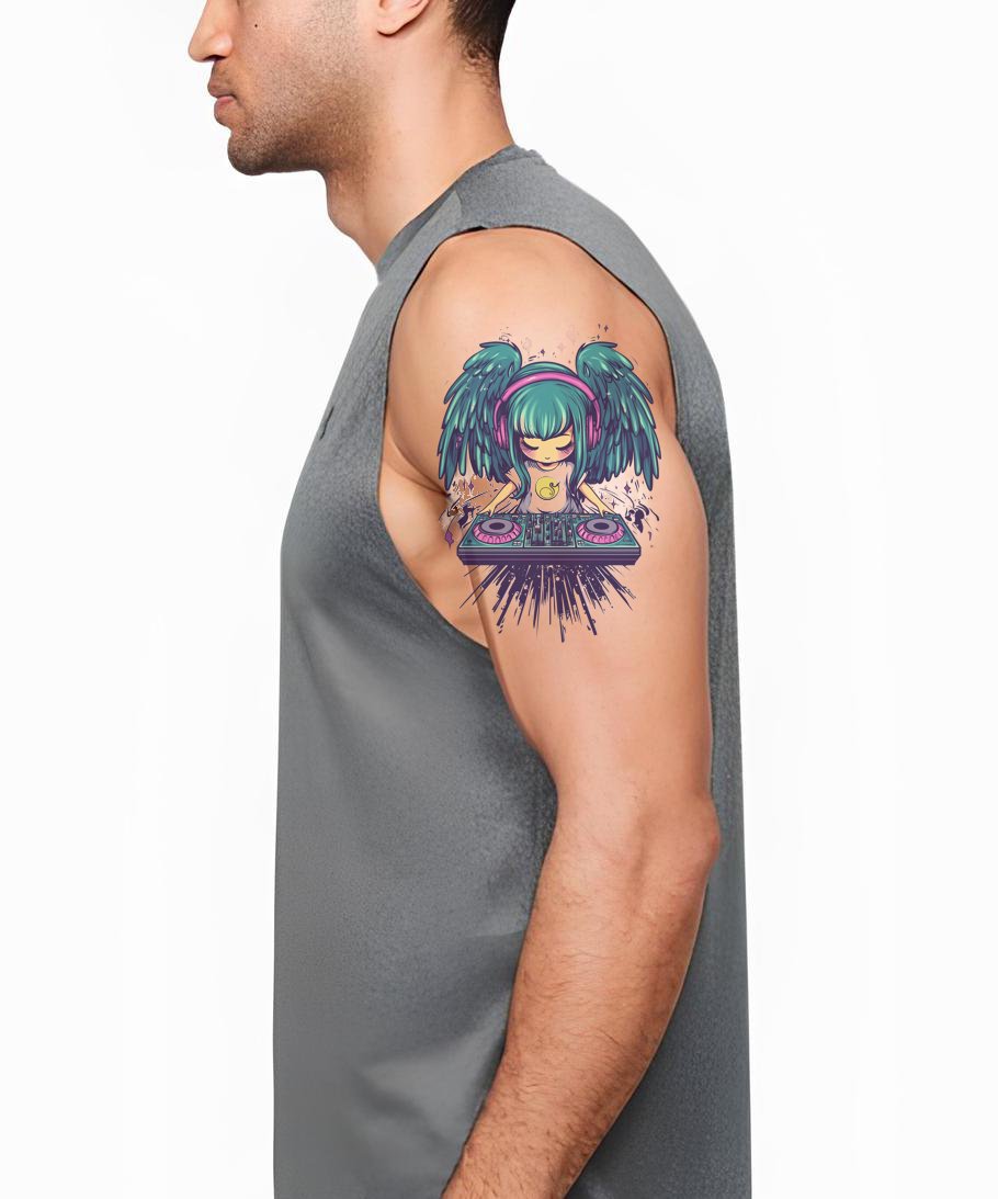DJ Angel Faith Tattoo Illustration