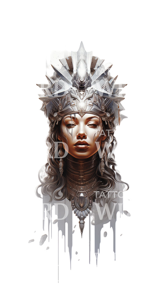 Egyptian Goddess Bust Tattoo Design