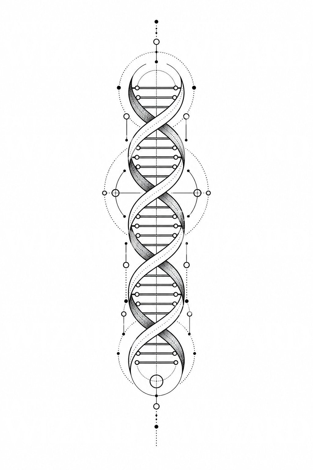 Návrh tetování dvojité šroubovice DNA