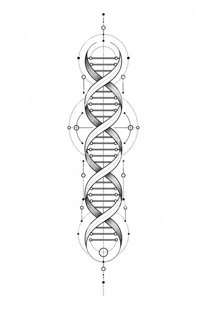 Návrh tetování dvojité šroubovice DNA