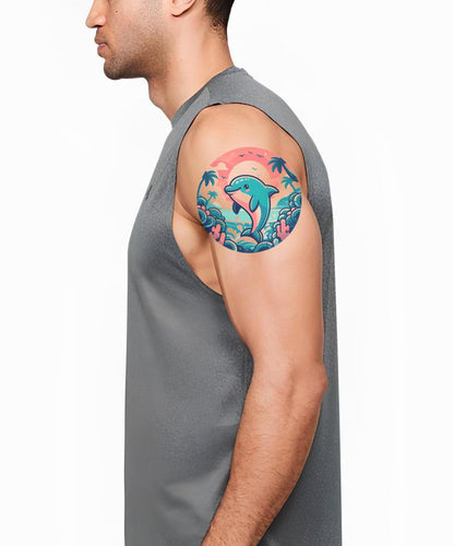 Dolphin On Holiday Tattoo Design