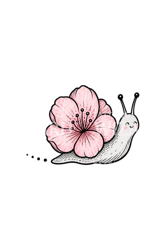 Ide Tato Siput Doodle dengan Cangkang Bunga