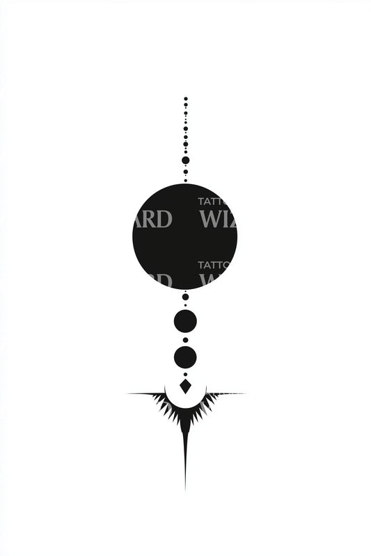 Dotted Celestial Totem Tattoo Design