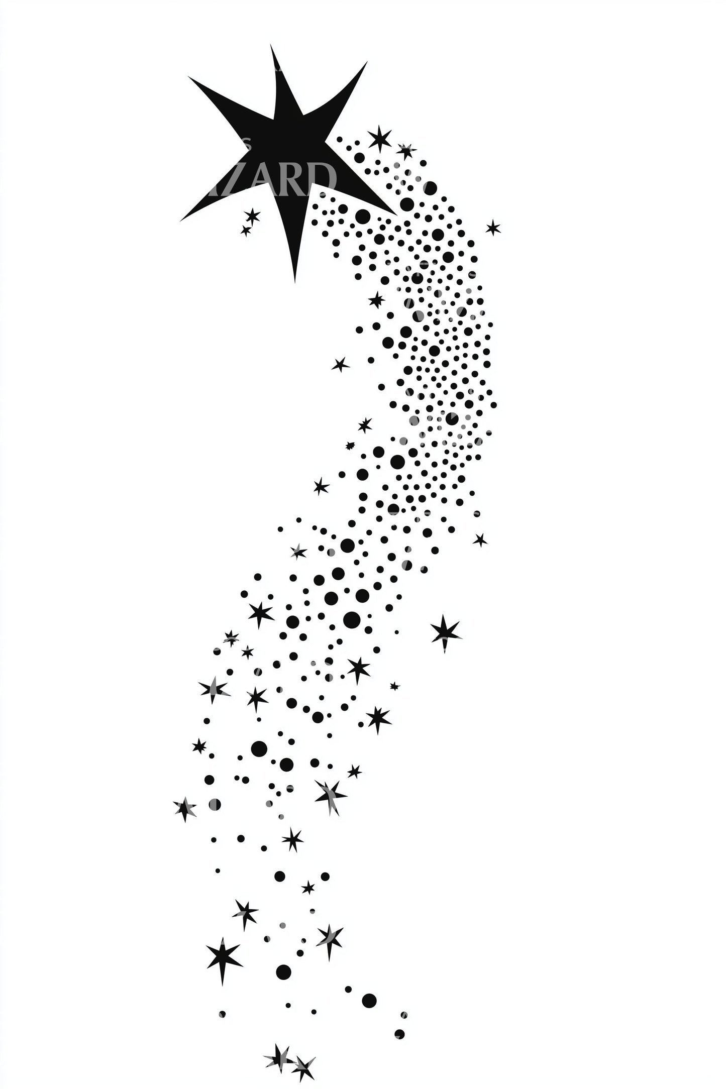 Prickad stjärnspår tatuering design