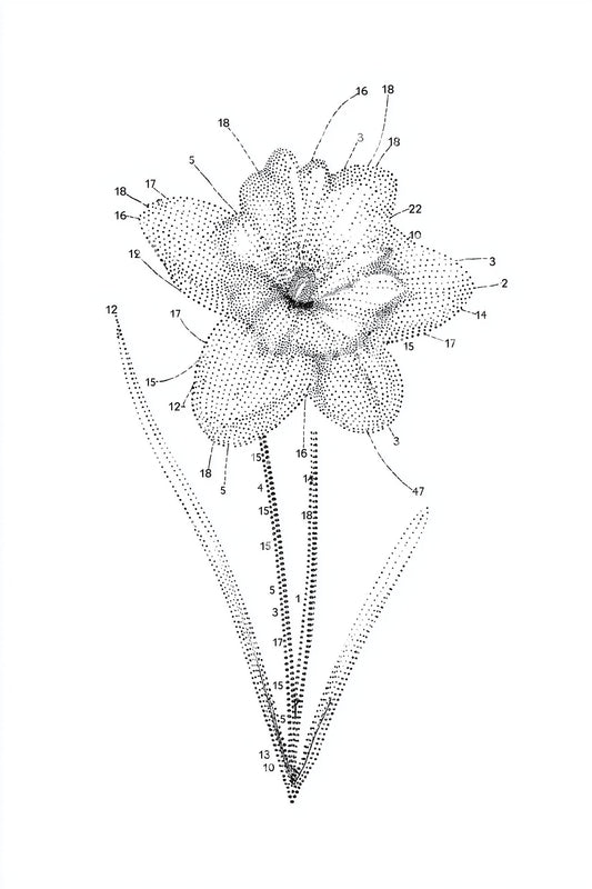 Dotwork Daffodil Diagram Tattoo Design
