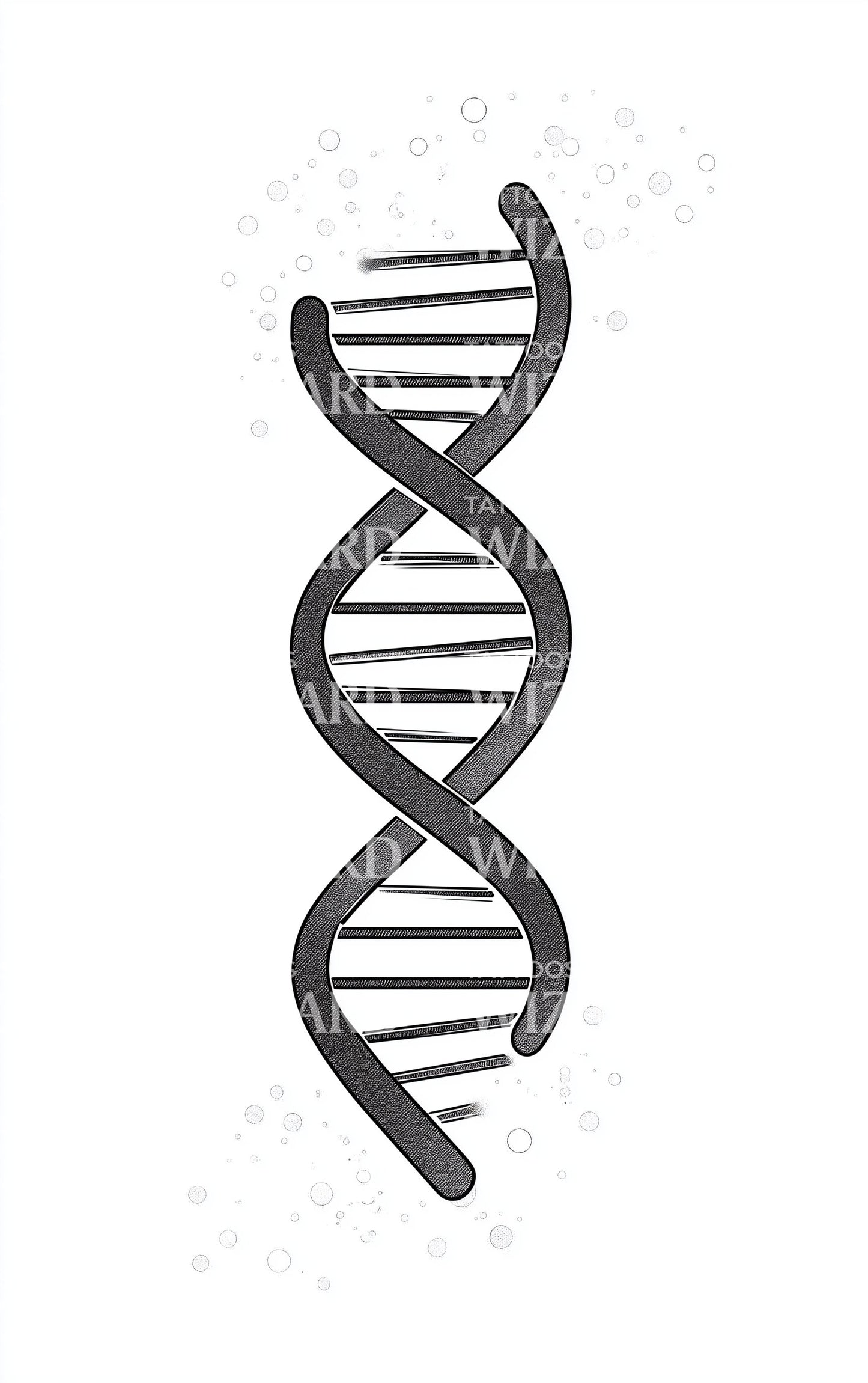 Dotwork DNA Molecule Tattoo Design