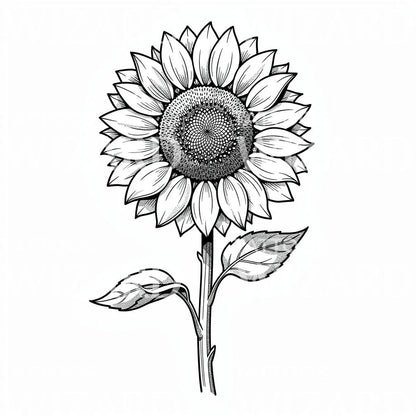 Dotwork Solsikke Tattoo Design