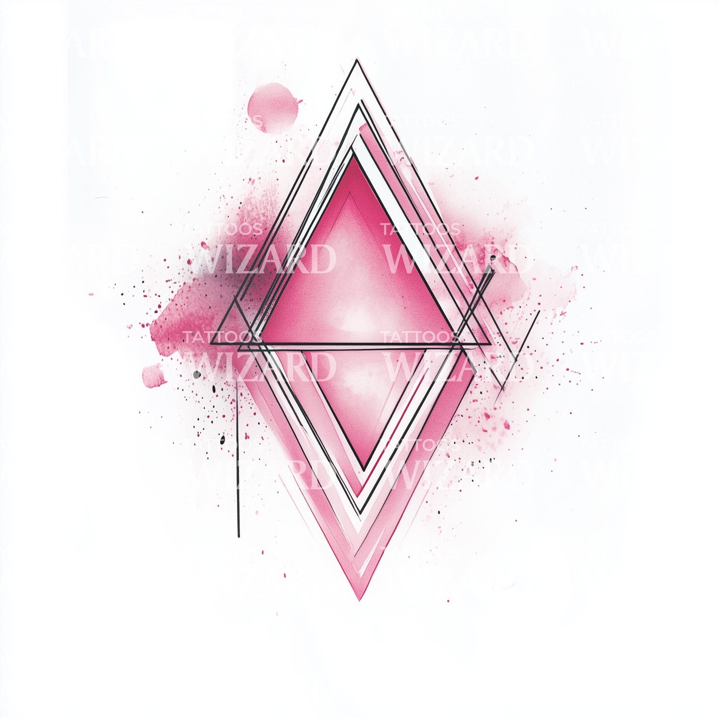 Double Layer Pink Triangle Tattoo Illustration