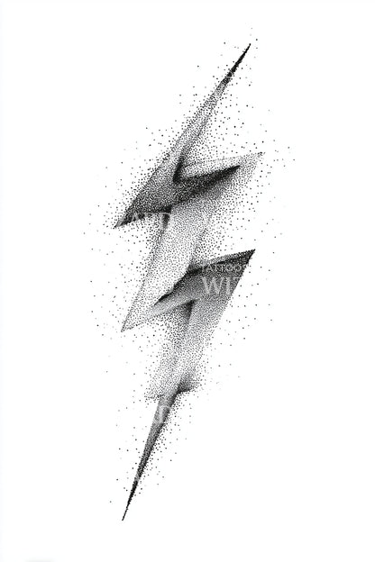Double Lightning Strike Tattoo Design