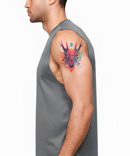 Desain Tato Wajah Naga Kosmik
