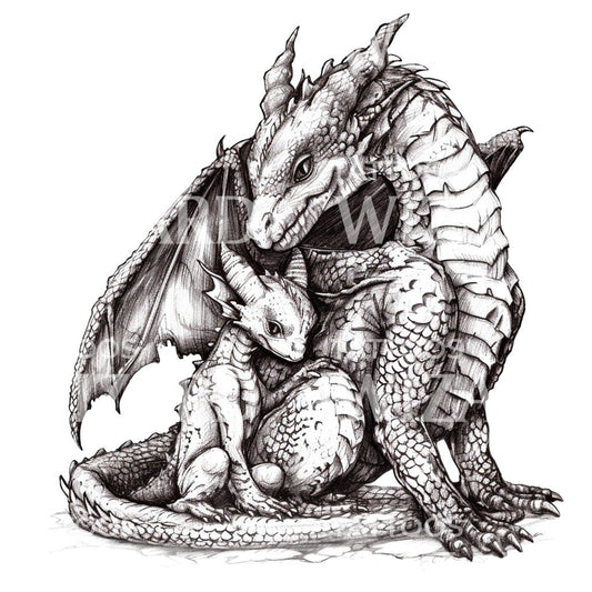 Dragon Father and Son Tattoo Idea