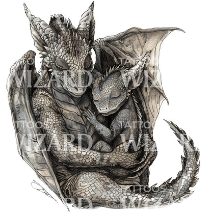 Dragon Mother and Daughter Tattoo Idea