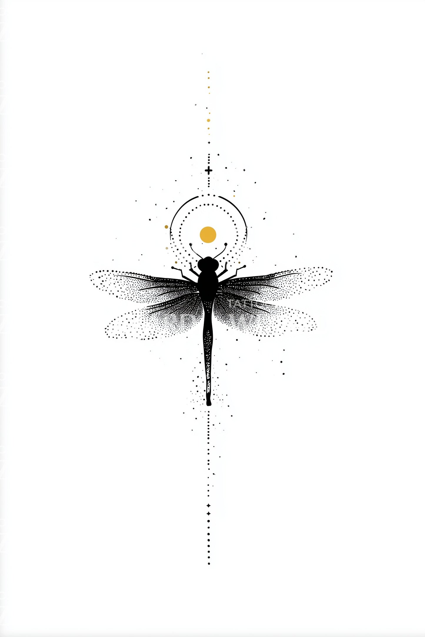 Dragonfly Sacred Halo Tattoo Design