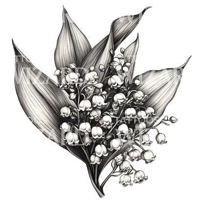 lily of the valley flower tattoo meaning Drawing of a Lily of the Valley Tattoo Design – Tattoos Wizard Designs