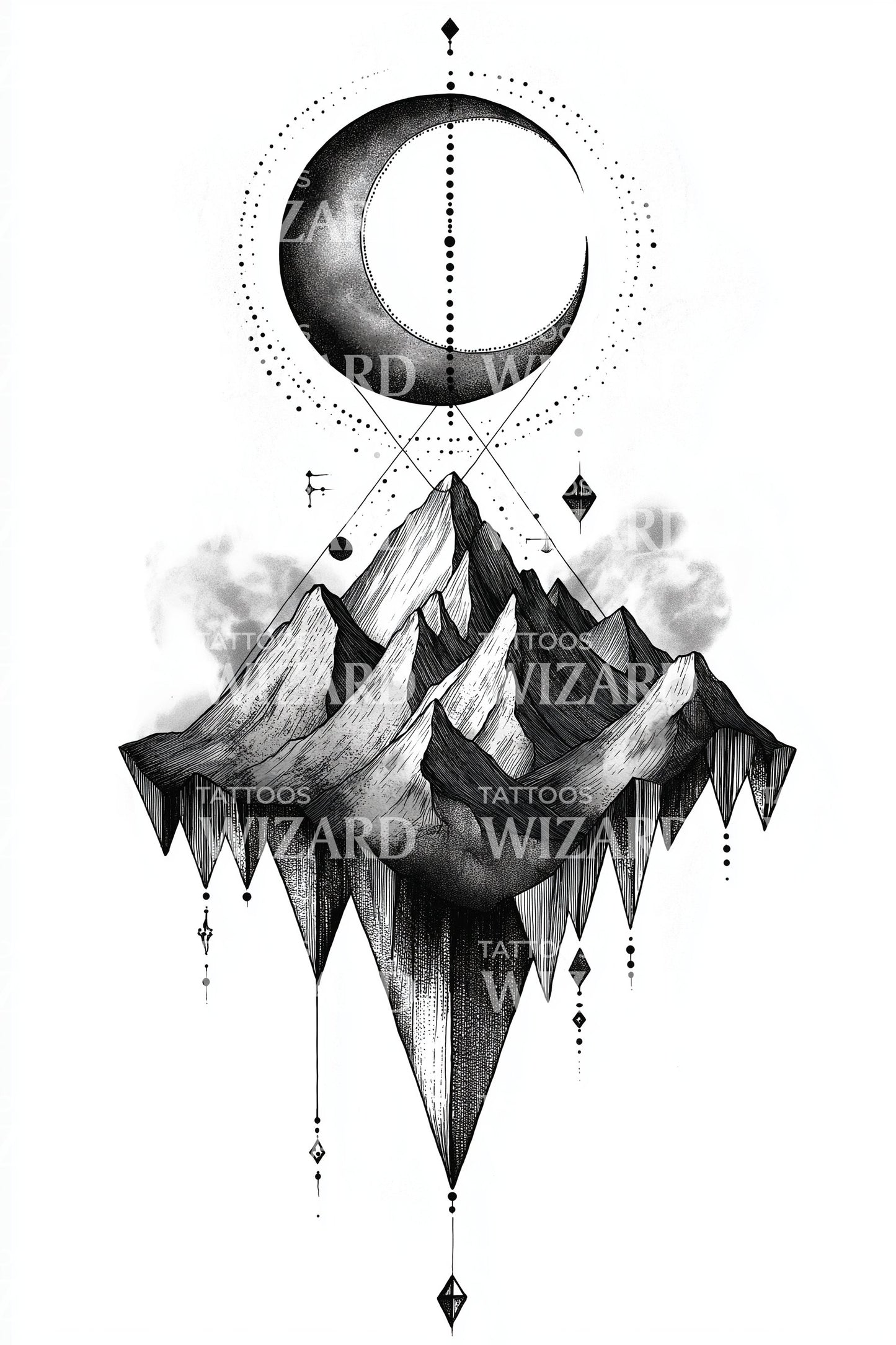 Drifting Mountain Dream Tattoo Idea