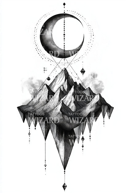 Drifting Mountain Dream Tattoo Idea