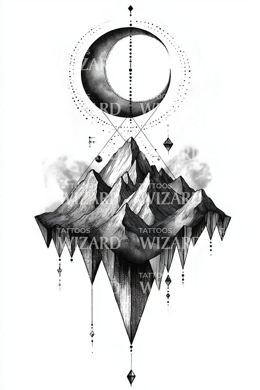 Drifting Mountain Dream Tattoo Idea