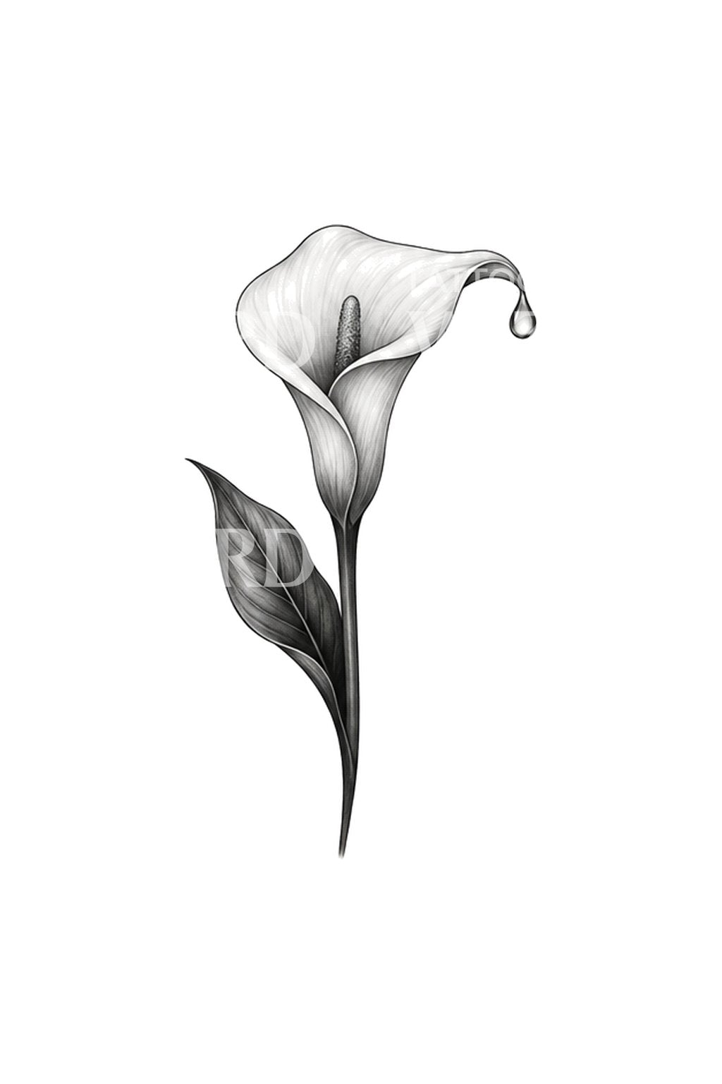 Kleine Tattoo-Idee mit tropfender Calla