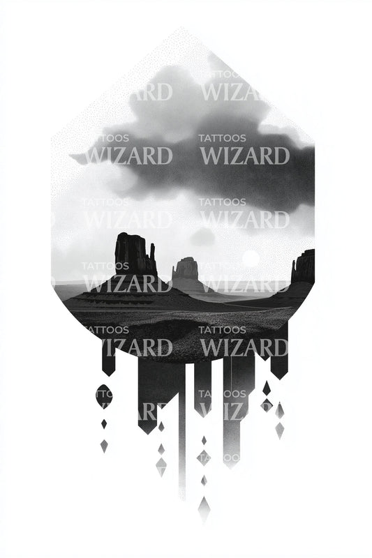 Dripping Desert Mesa Tattoo Design