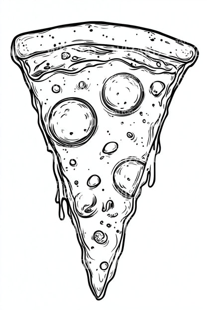 Design Tatuaggio Fetta di Pizza Gocciolante