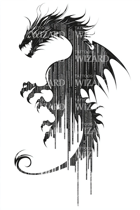Dripping Shadow Dragon Tattoo Design