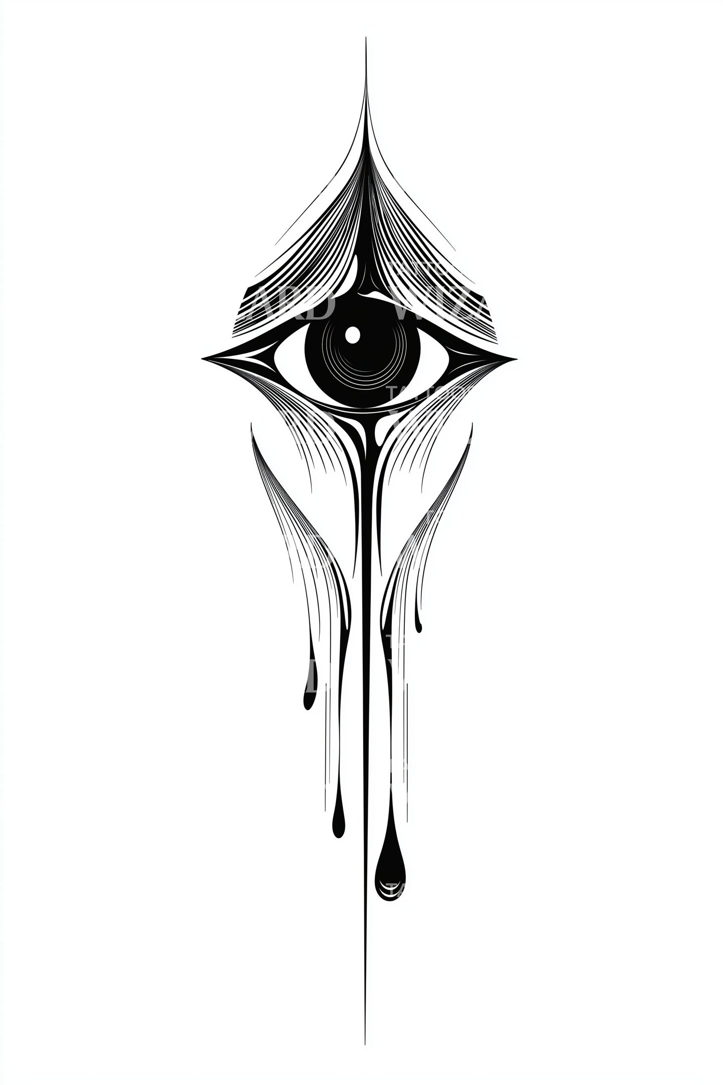 Droppande Slash Ögon Tatuering Design