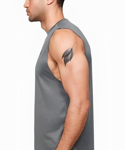 Shaded Droplet Leaf Tattoo Design